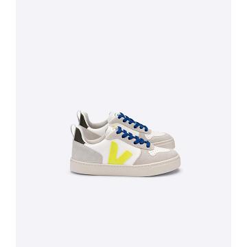 Kids' Veja V-10 BONTON Sneakers White/Blue | ZA 839YXF